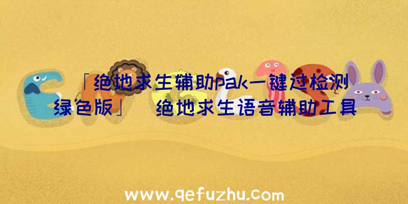 「绝地求生辅助pak一键过检测绿色版」|绝地求生语音辅助工具